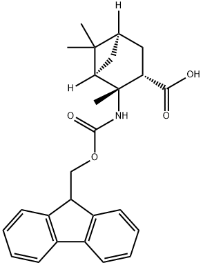 (1R,2R,3S,5R)-2-({[(9H-fluoren-9-yl)methoxy]carbonyl}amino)-2,6,6-trimethylbicyclo[3.1.1]heptane-3-carboxylic acid Struktur