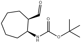 tert-butyl N-[(1S,2R)-2-formylcycloheptyl]carbamate Struktur