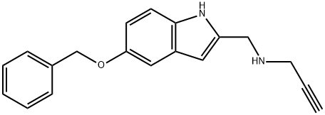 5-(ベンジルオキシ)-2-[(2-プロピニルアミノ)メチル]-1H-インドール 化学構造式