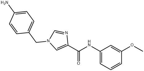 1-(4-アミノベンジル)-N-(3-メトキシフェニル)-1H-イミダゾール-4-カルボキサミド 化学構造式