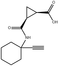 (1R,2S)-2-[(1-ethynylcyclohexyl)carbamoyl]cyclopropane-1-carboxylic acid 结构式
