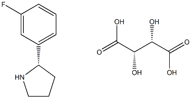 D-酒石酸(S)-2-(3-フルオロフェニル)ピロリジン 化学構造式