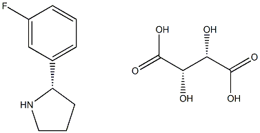 (S)-2-(3-氟苯基)吡咯烷-D-酒石酸盐, 1355239-03-0, 结构式
