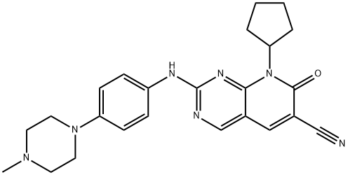 8-环戊基-7,8-二氢-2-[[4-(4-甲基-1-哌嗪基)苯基]氨基]-7-氧代-吡啶并[2,3-D]嘧啶-6-甲腈,1357470-29-1,结构式