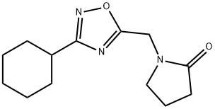 1-[(3-cyclohexyl-1,2,4-oxadiazol-5-yl)methyl]pyrrolidin-2-one Struktur