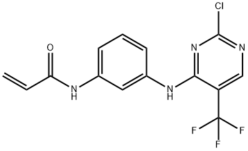 N-(3-((2-クロロ-5-(トリフルオロメチル)ピリミジン-4-イル)アミノ)フェニル)アクリルアミド 化学構造式
