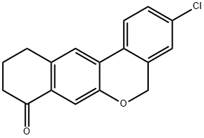 3-クロロ-10,11-ジヒドロ-5H-ジベンゾ[C,G]クロメン-8(9H)-オン 化学構造式