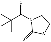 2,2-ジメチル-1-(2-チオキソチアゾリジン-3-イル)プロパン-1-オン 化学構造式