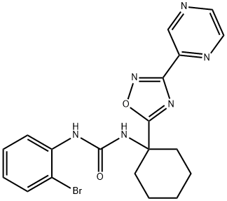 1-(2-bromophenyl)-3-{1-[3-(pyrazin-2-yl)-1,2,4-oxadiazol-5-yl]cyclohexyl}urea Struktur