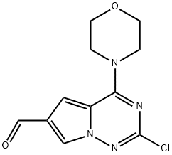 2-chloro-4-(morpholin-4-yl)pyrrolo[2,1-f][1,2,4]triazine-6-carbaldehyde, 1401334-36-8, 结构式