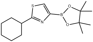 2-环己基-4-(4,4,5,5-四甲基-1,3,2-二氧硼杂环戊烷-2-基)噻唑,1402166-61-3,结构式
