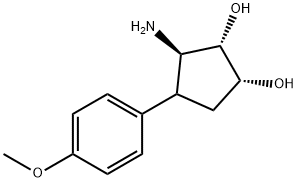 (1R,2S,3R)-3-amino-4-(4-methoxyphenyl)cyclopentane-1,2-diol Structure