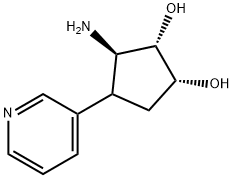 (1R,2S,3R)-3-amino-4-(pyridin-3-yl)cyclopentane-1,2-diol 化学構造式