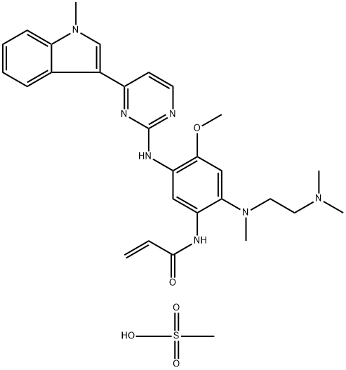 AZD9291(甲磺酸盐),1421373-66-1,结构式