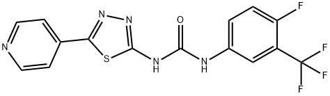 N-[4-氟-3-(三氟甲基)苯基]-N'-[5-(4-吡啶基)-1,3,4-噻二唑-2-基]脲,1430213-30-1,结构式