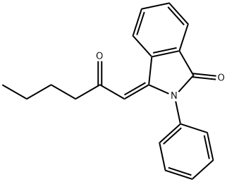 (3E)-2-フェニル-3-[2-オキソヘキシリデン]-2H-イソインドール-1(3H)-オン 化学構造式