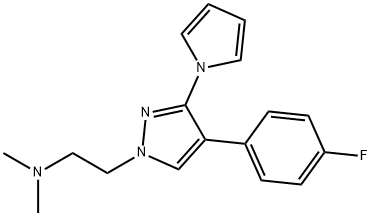 2-[4-(4-氟苯基)-3-(1-吡咯基)-1-吡唑基]-N,N-二甲基乙胺, 1446352-68-6, 结构式