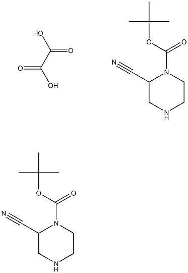 tert-Butyl 2-cyanopiperazine-1-carboxylate heMioxalate Structure