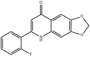 2-(2-fluorophenyl)-6,7-methylenedioxy-2-4-quinolone  hydrate,  NSC  656158 Structure