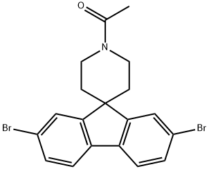 1-(2,7-ジブロモスピロ[フルオレン-9,4'-ピペリジン]-1'-イル)エタノン 化学構造式