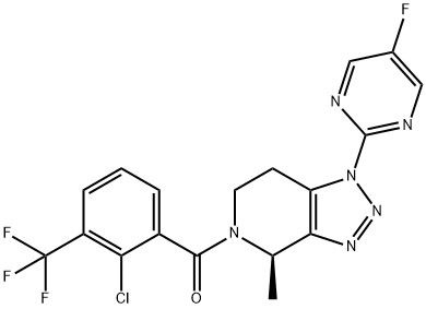 (r)-(2-chloro-3-(trifluoromethyl)phenyl)(1-(5-fluoropyrimidin-2-yl)-4-methyl-1,4,6,7-tetrahydro-5h-[1,2,3]triazolo[4,5-c]pyridin-5-yl)methanone Structure