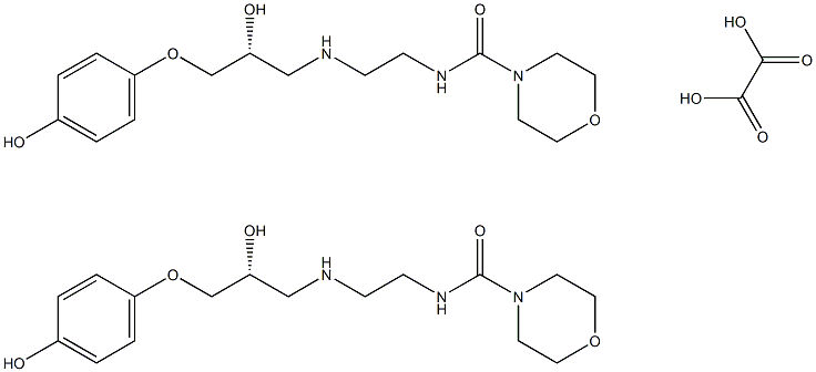 (R)-N-(2-((2-Hydroxy-3-(4-hydroxyphenoxy)propyl)amino)ethyl)morpholine-4-carboxamide oxalate(2:1) 化学構造式