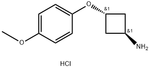CyclobutanaMine, 3-(4-Methoxyphenoxy)-, hydrochloride (1:1), trans-, 1630906-53-4, 结构式