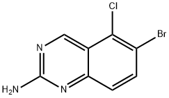6-ブロモ-5-クロロキナゾリン-2-アミン 化学構造式