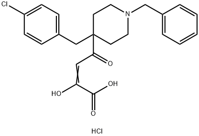 4-[4-(4-クロロベンジル)-1-ベンジル-4-ピペリジニル]-2-ヒドロキシ-4-オキソ-2-ブテン酸 化学構造式