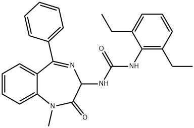 1-(2,6-diethylphenyl)-3-[(3S)-1-methyl-2-oxo-5-phenyl-2,3-dihydro-1H-1,4-benzodiazepin-3-yl]urea Structure