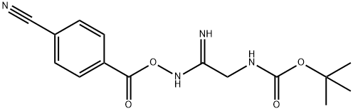 (Z)-(1-amino-2-{[(tert-butoxy)carbonyl]amino}ethylidene)amino 4-cyanobenzoate Structure