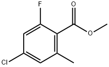 4-クロロ-2-フルオロ-6-メチル安息香酸メチル 化学構造式