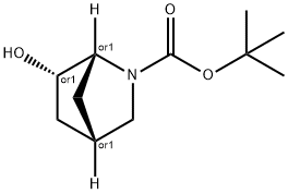(1r,4s,6s)-rel-tert-butyl 6-hydroxy-2-azabicyclo[2.2.1]heptane-2-carboxylate Struktur