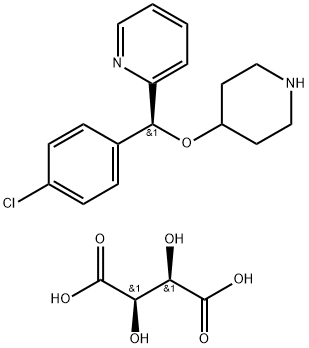 2-[(S)-(4-氯苯基)(4-哌啶基氧基)甲基]吡啶 (2R,3R)-2,3-二羟基丁二酸盐,210095-58-2,结构式
