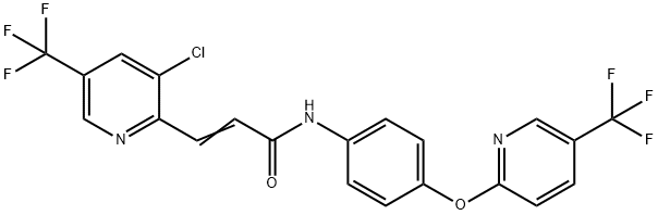 (2E)-3-[3-chloro-5-(trifluoromethyl)pyridin-2-yl]-N-(4-{[5-(trifluoromethyl)pyridin-2-yl]oxy}phenyl)prop-2-enamide Structure