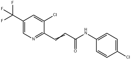 (2E)-3-[3-chloro-5-(trifluoromethyl)pyridin-2-yl]-N-(4-chlorophenyl)prop-2-enamide Structure