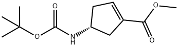 methyl (4R)-4-{[(tert-butoxy)carbonyl]amino}cyclopent-1-ene-1-carboxylate Struktur