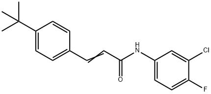 (2E)-3-(4-tert-butylphenyl)-N-(3-chloro-4-fluorophenyl)prop-2-enamide Struktur