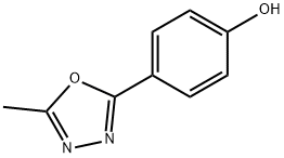 4-(5-メチル-1,3,4-オキサジアゾール-2-イル)フェノール 化学構造式