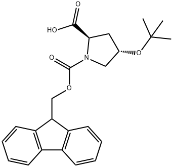 (2R,4S)-4-叔丁基氧基-1,2-吡咯烷二羧酸 1-芴甲基酯 结构式