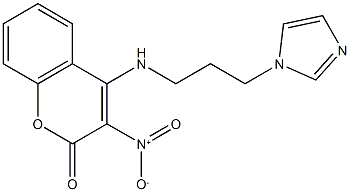 4-{[3-(1H-imidazol-1-yl)propyl]amino}-3-nitro-2H-chromen-2-one Structure