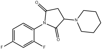 1-(2,4-difluorophenyl)-3-(piperidin-1-yl)pyrrolidine-2,5-dione Struktur