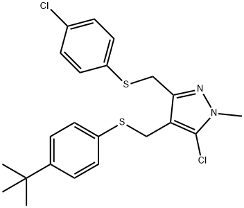 4-(tert-butyl)phenyl (5-chloro-3-{[(4-chlorophenyl)sulfanyl]methyl}-1-methyl-1H-pyrazol-4-yl)methyl sulfide Structure