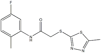 N-(5-fluoro-2-methylphenyl)-2-[(5-methyl-1,3,4-thiadiazol-2-yl)sulfanyl]acetamide Structure