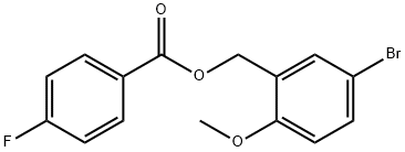 (5-bromo-2-methoxyphenyl)methyl 4-fluorobenzoate Struktur
