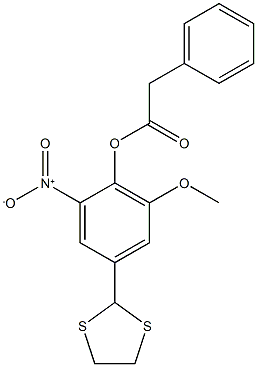 4-(1,3-dithiolan-2-yl)-2-methoxy-6-nitrophenyl 2-phenylacetate Structure