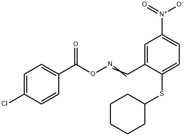 (E)-{[2-(cyclohexylsulfanyl)-5-nitrophenyl]methylidene}amino 4-chlorobenzoate Struktur