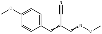 (2E)-2-[(1E)-(methoxyimino)methyl]-3-(4-methoxyphenyl)prop-2-enenitrile Struktur
