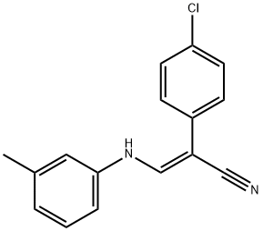 (2E)-2-(4-chlorophenyl)-3-[(3-methylphenyl)amino]prop-2-enenitrile Struktur