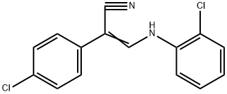 (2E)-2-(4-chlorophenyl)-3-[(2-chlorophenyl)amino]prop-2-enenitrile Struktur